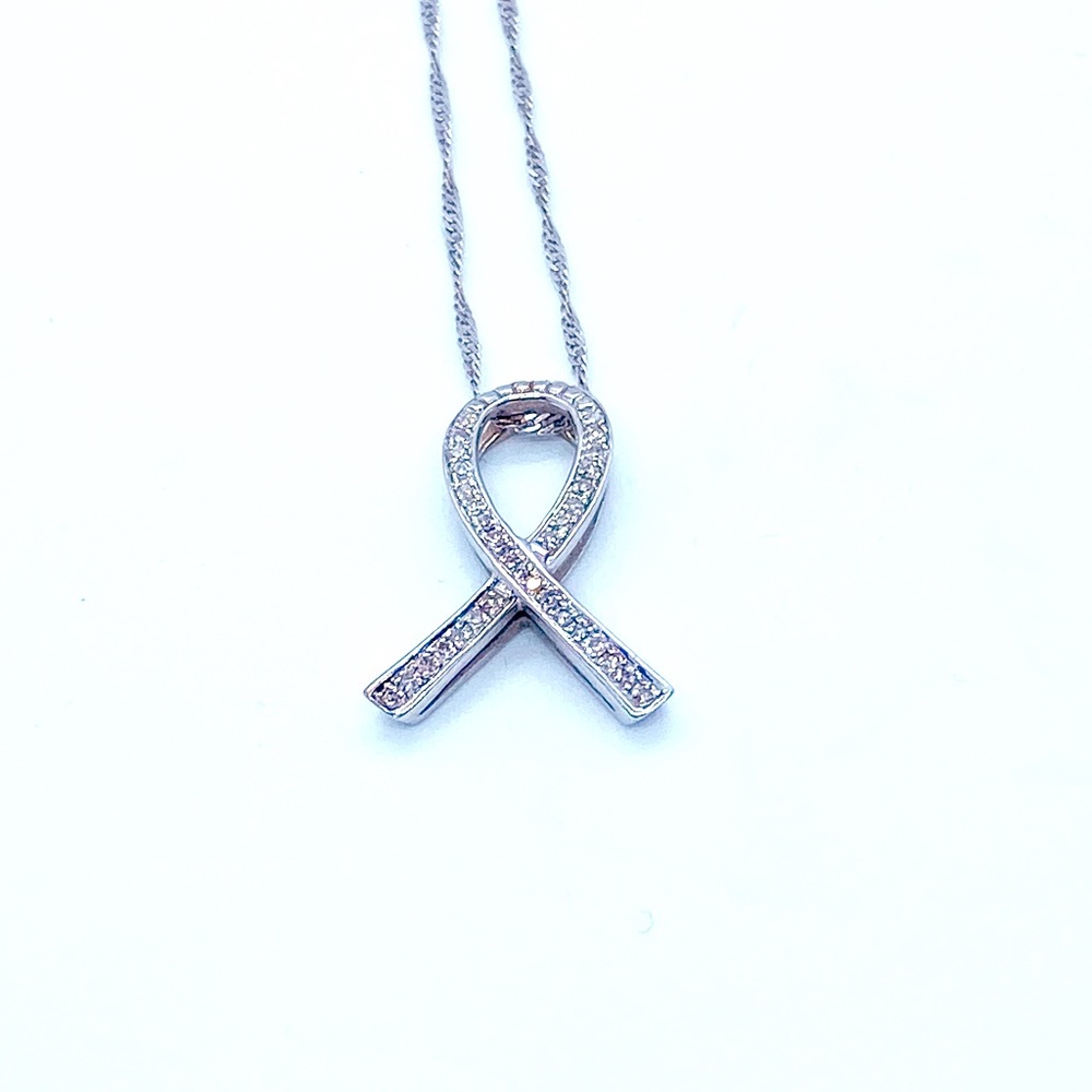 10kt White Gold and Diamond Infinity Pendant